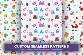 design seamless patterns for fabric, textile and surface prints