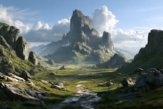 do fantasy landscape illustrations