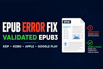 fix epub validation errors for KDP kobo apple books google play