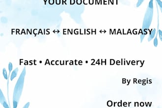 translate documents from french to malagasy and english