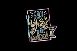 design unique say cocktail logo