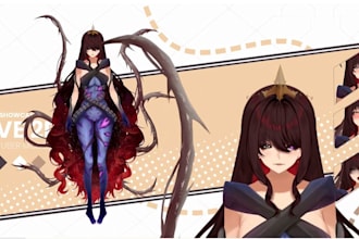 design and rigg live2d model, anime vtuber model, live2d rigging vtuber commisso