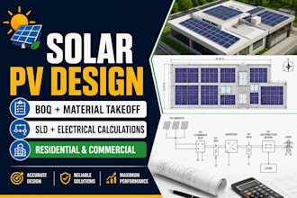 design solar pv system boq  electrical calculations