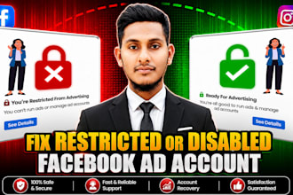 help fix facebook ad account restrictions and disabled business accounts