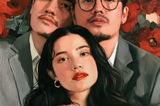 draw couple portrait illustration