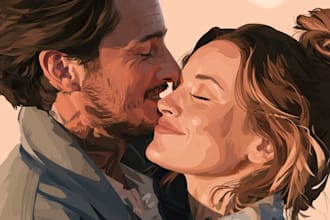 draw couple portrait illustration