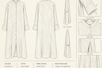 create a custom abaya fashion sketch