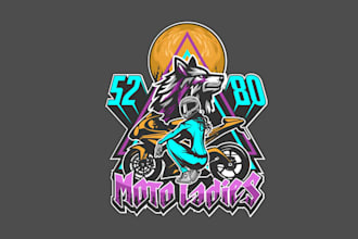design womens motor cycle group logo
