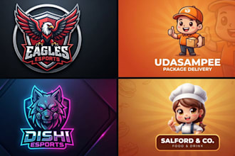 design 3d business and esports logo