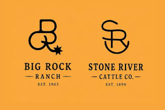 do western cattle brand logo and ranch