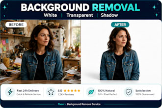 remove background and convert to white or transparent in 6 hours