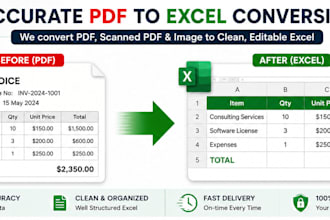convert PDF, scanned PDF or image to excel