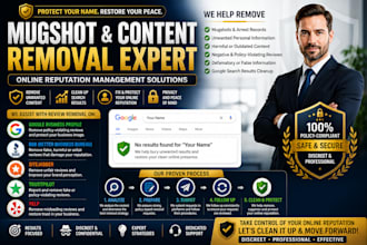 assist with mugshot removal, content cleanup and online reputation