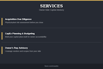 review your real estate acquisition for capital risk and capex exposure