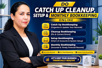 provide quickbooks setup bookkeeping cleanup and catch up