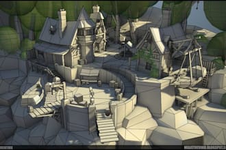 create 3d environment art, vrchat world, 3d game environment and metaverse space