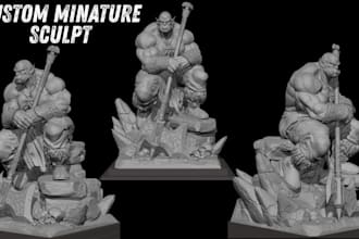 create custom 3d miniatures and character sculpts for 3d printing