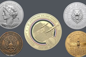 sculpt custom 3d coin, challenge coin, bas relief medallion stl for 3d printing