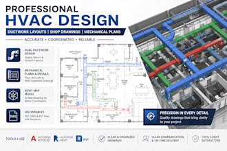 do hvac ductwork design, shop drawings and mechanical plans in autocad and revit