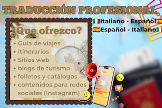 traducir tu guía de viajes, sitio web o folleto al italiano