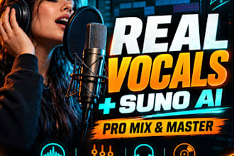 professionally mix your real vocals into your suno ai song