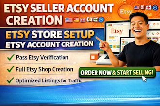 assist with etsy  account creation with etsy store setup etsy store creation
