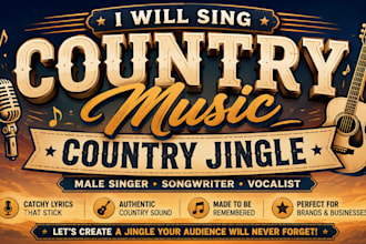 sing catchy country music country jingle male singer songwriter and vocalist