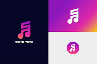 design modern music logo, letter s music note mark, or studio identity