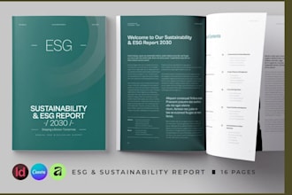 design vendor esg profile, sustainability one pager, compliance pamphlet