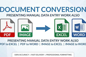 convert pdf or jpg into exel word document file in clean way