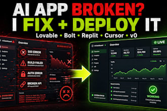 fix and deploy your ai generated or vibe coded app