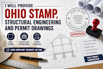 provide ohio stamp, structural engineering and permit drawings