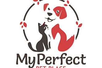 design a custom pet logo for dog, cat, veterinary, or pet care business