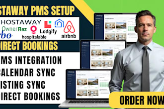 setup hostaway, guesty, smoobu pms and airbnb listings for vacation rentals