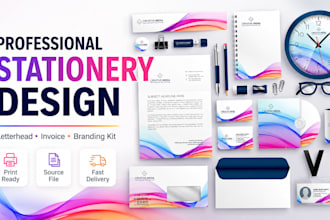 design professional letterhead, invoice and stationery