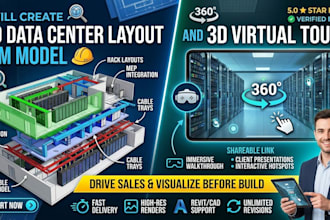 create 3d data center layout bim model and 3d virtual tour