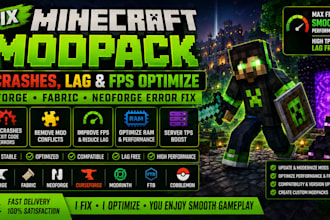 fix minecraft modpack crashes lag and fps optimize forge fabric neoforge error