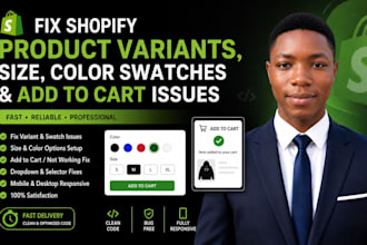 fix shopify product variants, size color swatches and add to cart issues