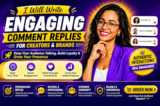 write engaging comments replies for creator and brand posts
