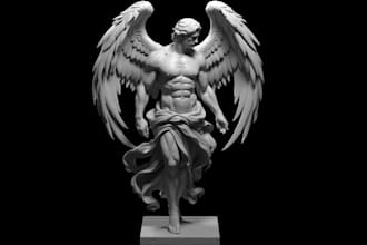 sculpt detailed statues,classical monuments,fantasy figures,angel statues,3d stl