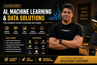 develop ai ml models nlp solutions and data analytics