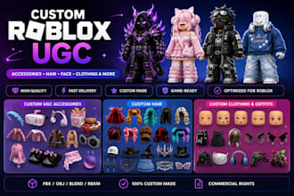 create custom 3d roblox ugc model, accessory, property