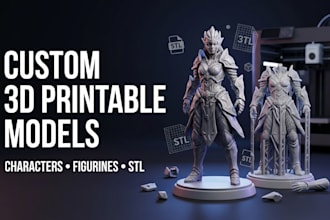 create custom 3d printable stl character, figurine and minature