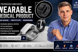 design wearable medical product cad model prototype rendering