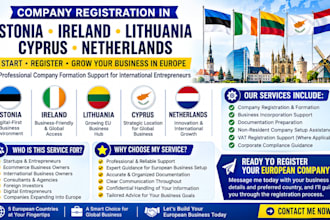 do company registration in estonia, ireland, lithuania, cyprus, netherlands