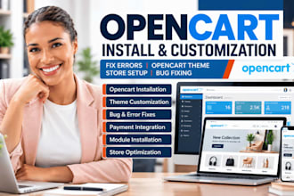 fix opencart install and customize opencart ecommerce site opencart theme