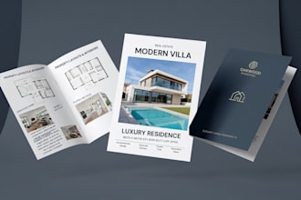 design a modern real estate brochure and property flyer
