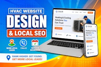 design hvac website local SEO for more local leads, call and service bookings