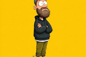 create a fun cartoon character illustration