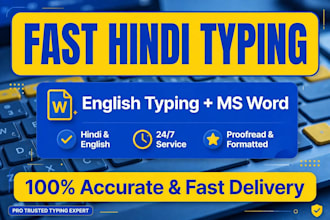do fast hindi english typing and data entry work